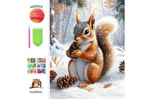 nr 41 Diamond Painting Eekhoorn 50x40cm (vierkant)