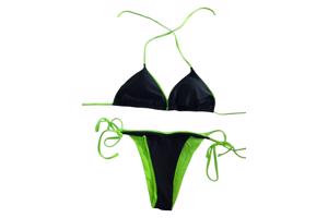 Bikini neon groen zwart L