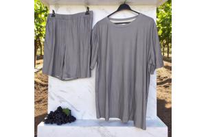 2 delig heren zomer set grijs XXXL