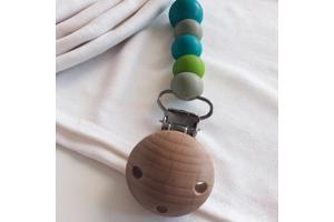 Speenkoord dino turquoise khaki