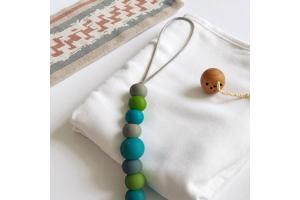 Speenkoord dino turquoise khaki