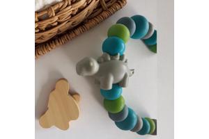 Speenkoord dino turquoise khaki