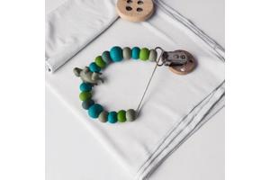 Speenkoord dino turquoise khaki