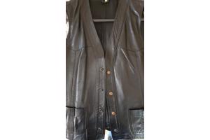 Heren Gilet/Hesje zwart leer..