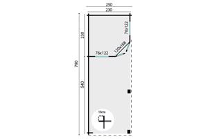 Blokhut - Tuinhuis Gretel | 44 mm | vuren onbehandeld