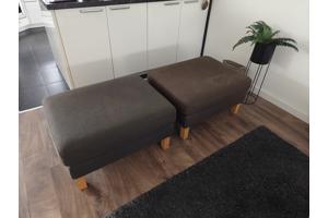 L-vormige hoekbank met hockers