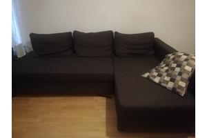 Bruine Ikea hoekslaapbank met opberger