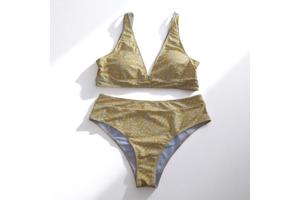 Bikini geel wit bloemetjes XL