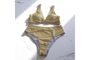 Bikini geel wit bloemetjes XL
