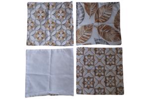 Set van 4 kussenhoezen grijs wit goud 40x40cm