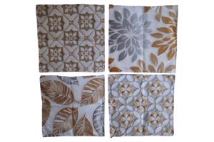 Set van 4 kussenhoezen grijs wit goud 40x40cm