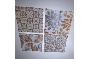 Set van 4 kussenhoezen grijs wit goud 40x40cm