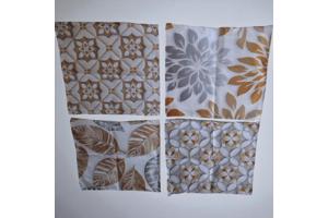 Set van 4 kussenhoezen grijs wit goud 40x40cm