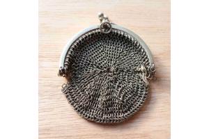 Antiek maliënkolder portemonnee mesh metaal zeldzame vondst