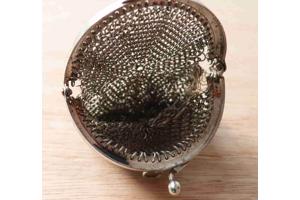 Antiek maliënkolder portemonnee mesh metaal zeldzame vondst