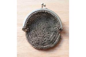 Antiek maliënkolder portemonnee mesh metaal zeldzame vondst