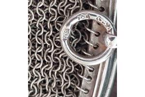 Antiek maliënkolder portemonnee mesh metaal zeldzame vondst