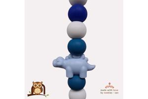 nr 18 noekies Speenkoord Dino blauw lichtblauw