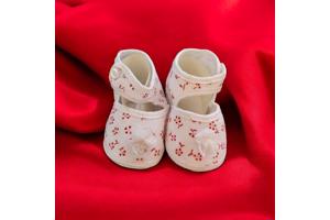 Junior Joy Babyschoenen Newborn Wit Met Rode Bloemetjes