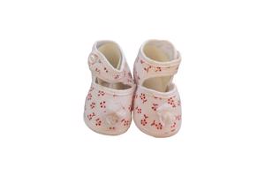 Junior Joy Babyschoenen Newborn Wit Met Rode Bloemetjes