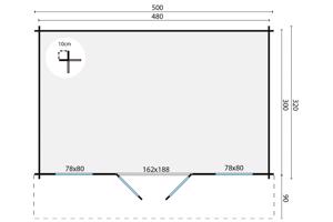 Blokhut - Tuinhuis Karen | 40 mm | onbehandeld