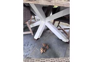Grote tuintafel met witte matrixpoot