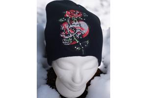 Skull muts roses glitter one size