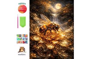 nr 17 Diamond Painting wesp goud zwart 50x40cm (vierkant)