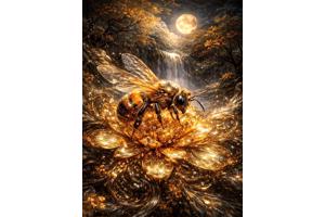 nr 17 Diamond Painting wesp goud zwart 50x40cm (vierkant)