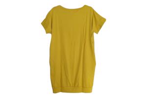 Shirt jurk Unhappy honden opdruk geel S