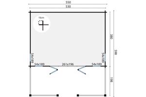 Blokhut - Tuinhuis Olaug | 44 mm | vuren onbehandeld