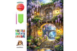 nr 72 Diamond Painting sprookjes stad 50x40cm (vierkant)
