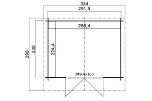 Blokhut Baltimore 292x230 Onbehandeld vuren