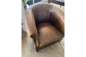 Engelse/Britse Wingchair & Schapenlederen Stoel