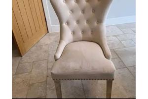 Marble dining table and 8 chairs