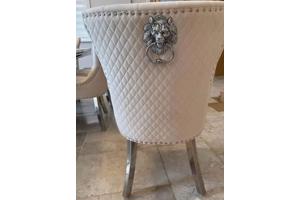Marble dining table and 8 chairs