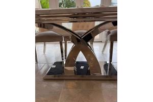 Marble dining table and 8 chairs