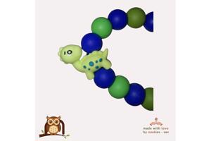 nr 25 noekies speenkoord dino stippel blauw groen