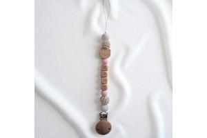 Gepersonaliseerde naam speen koord beertje lichtroze