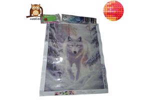nr 23 Diamond Painting witte wolf 50x40cm (vierkant)