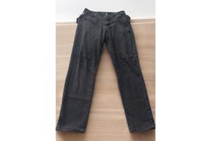 Country skinny jeans met sliertjes grijs zwart zilver L