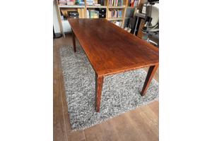 Stijlvolle, rechthoekig antieke eikenhouten (eet/werk)tafel met 3 lades