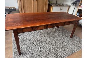 Stijlvolle, rechthoekig antieke eikenhouten (eet/werk)tafel met 3 lades