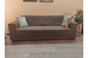 Bruine stoffen bank 220 x 80