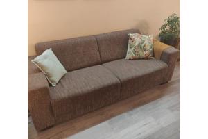 Bruine stoffen bank 220 x 80