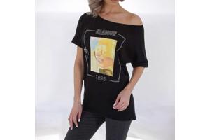 Glo-story t-shirt 1995 zwart glamour glitter one size