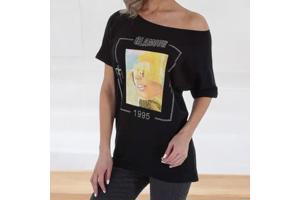 Glo-story t-shirt 1995 zwart glamour glitter one size