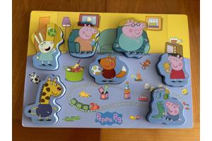 Houten Peppa Pig puzzel 7 hoge dikke stukjes