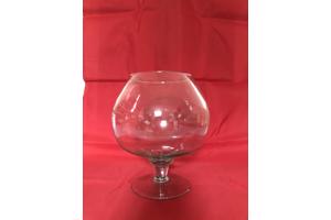 Plant decoratieglas model cognac glas bolvormig op voet 20cm