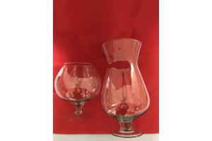 Plant decoratieglas model cognac glas bolvormig op voet 20cm